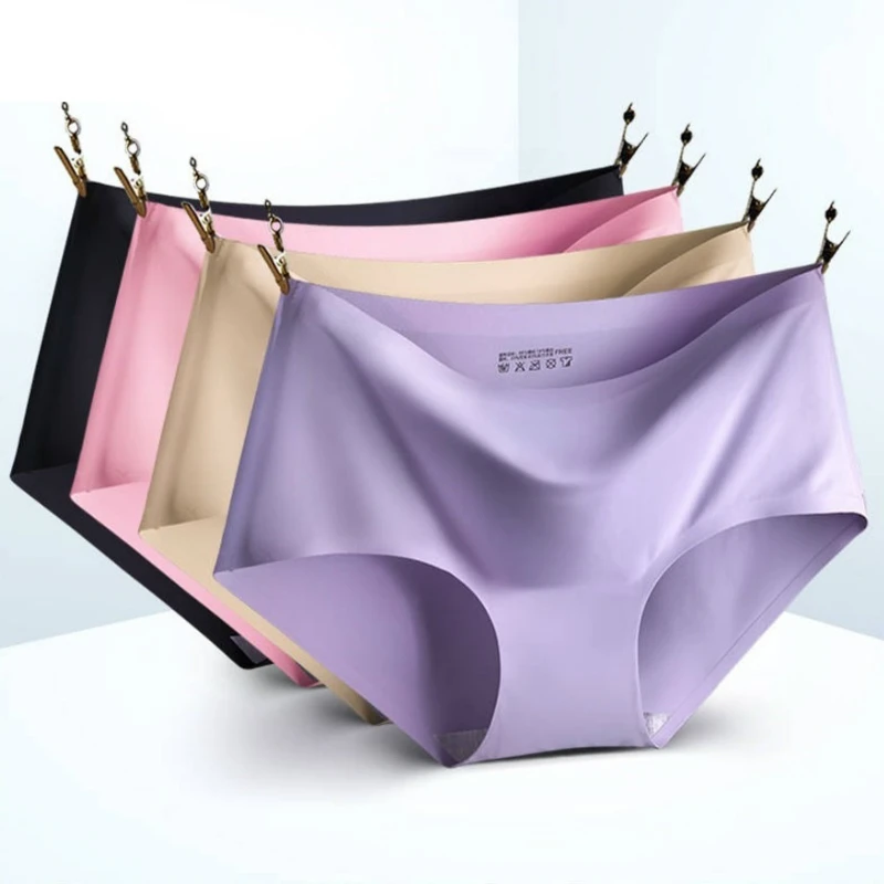 

Panties Women Sexy Mid-Waist Plus-sized Viscose Fiber Seamless Underwear Comfortable and Loose Lingerie 2XL