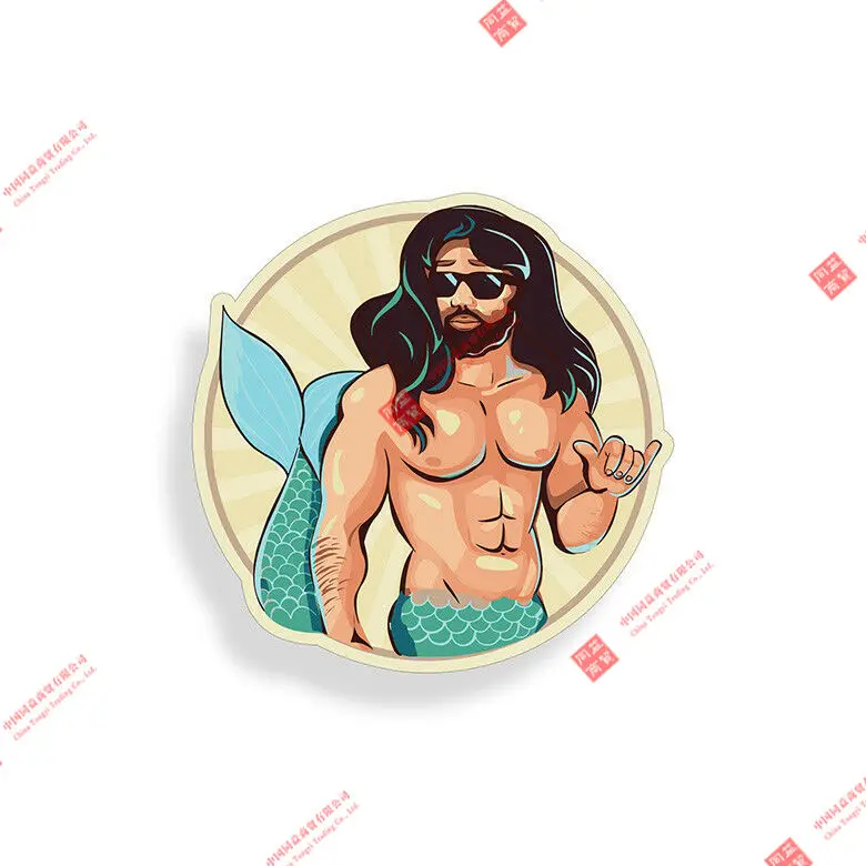 

Mermaid Merman Sticker Laptop Cup Beach Man Boy Car Vehicle Window Bumper Decal Motorcycle Decals