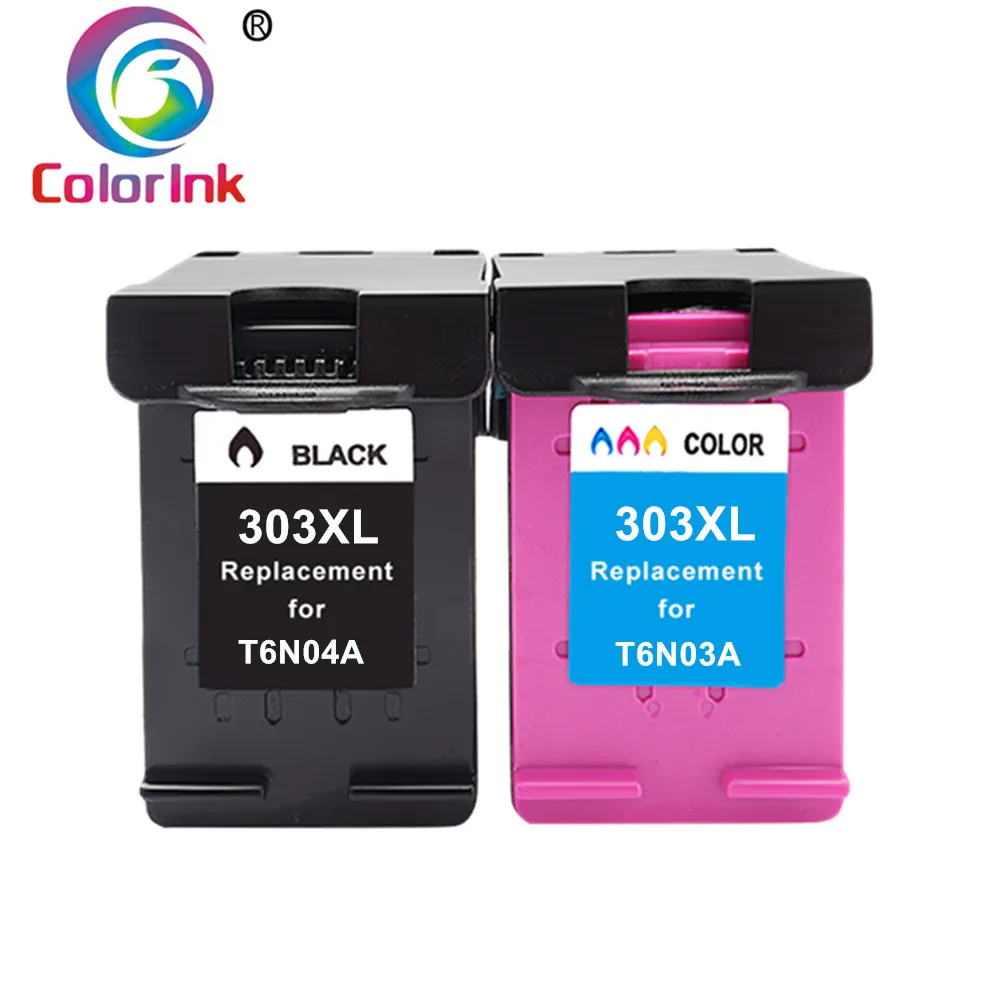 ColoInk 303XL совместимый картридж с чернилами hp 303 Замена для hp 303 xl зависть фото 6220 6230 6232 6234 7130 7134 7830 принтер - Цвет: 1 BK  1 Color