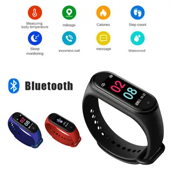 

Wristband Smart Band Fitness Trcker Smart Bracelet Heart Rate Blood Pressure temperature Health Smart Watch Pro Bluetooth Watch