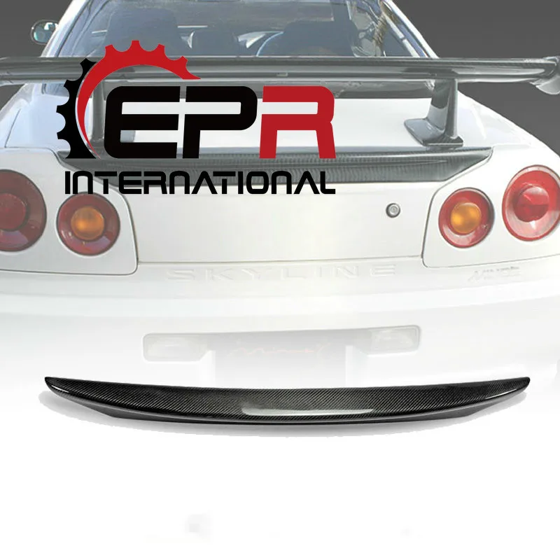 Стайлинг автомобиля для Nissan Skyline R34 GTR GTT Минимальный стиль задний спойлер из