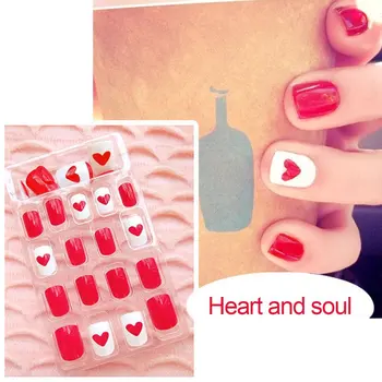 

24Pcs Women Fake Nails Beauty Nail Art Sticker Tips False Nails DIY Manicure Kit Finished Nails Tools Easy To Use