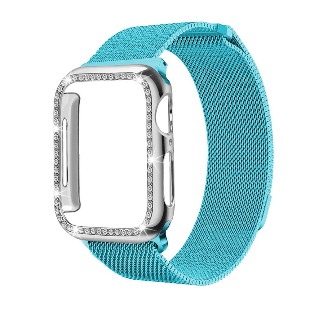 Sky Blue Миланский ремешок для наручных часов Apple Watch 38 мм, 42 мм, iwatch, версия 5/4/3/2/1 нержавеющая сталь чехол+ ремень для 5 серии 40 мм 44 аксессуары - Цвет ремешка: Sky Blue