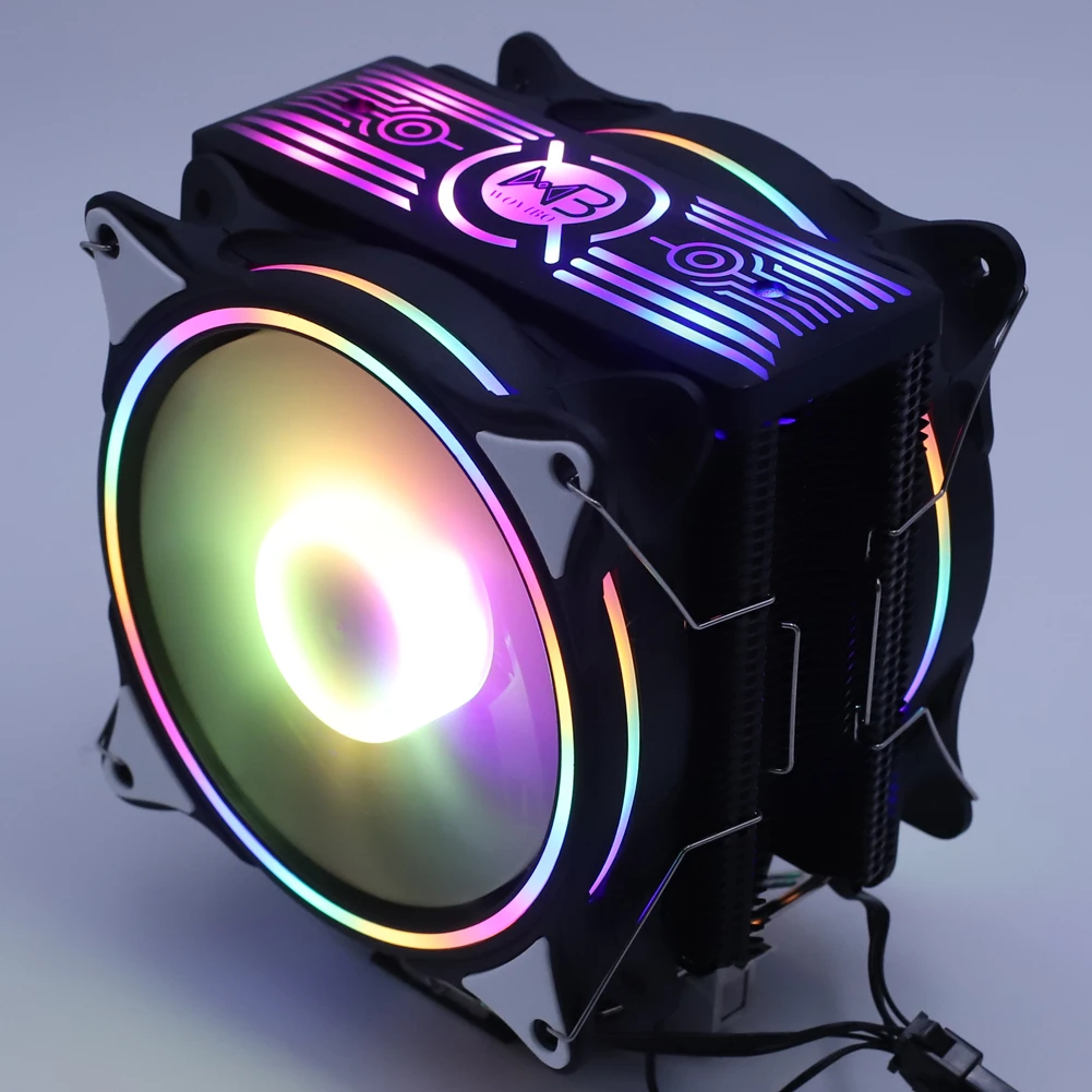 120 мм Процессор кулер вентилятор 6 тепловые трубки RGB PWM 4PIN тихий для ин LGA 115X 1366 2011 V3