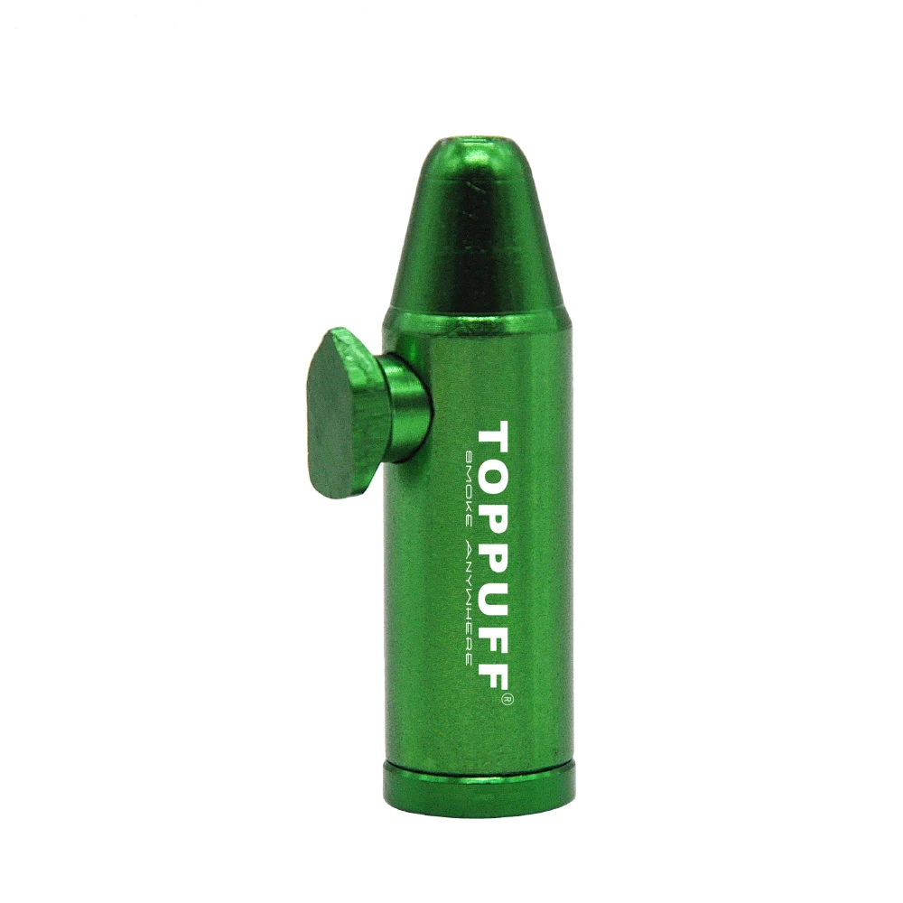 TOPPUFF DANGER Aluminun Sniffer металлический плоский/точечный Snorter Rocket Snuff Bullet Sniff Smoking Pipe