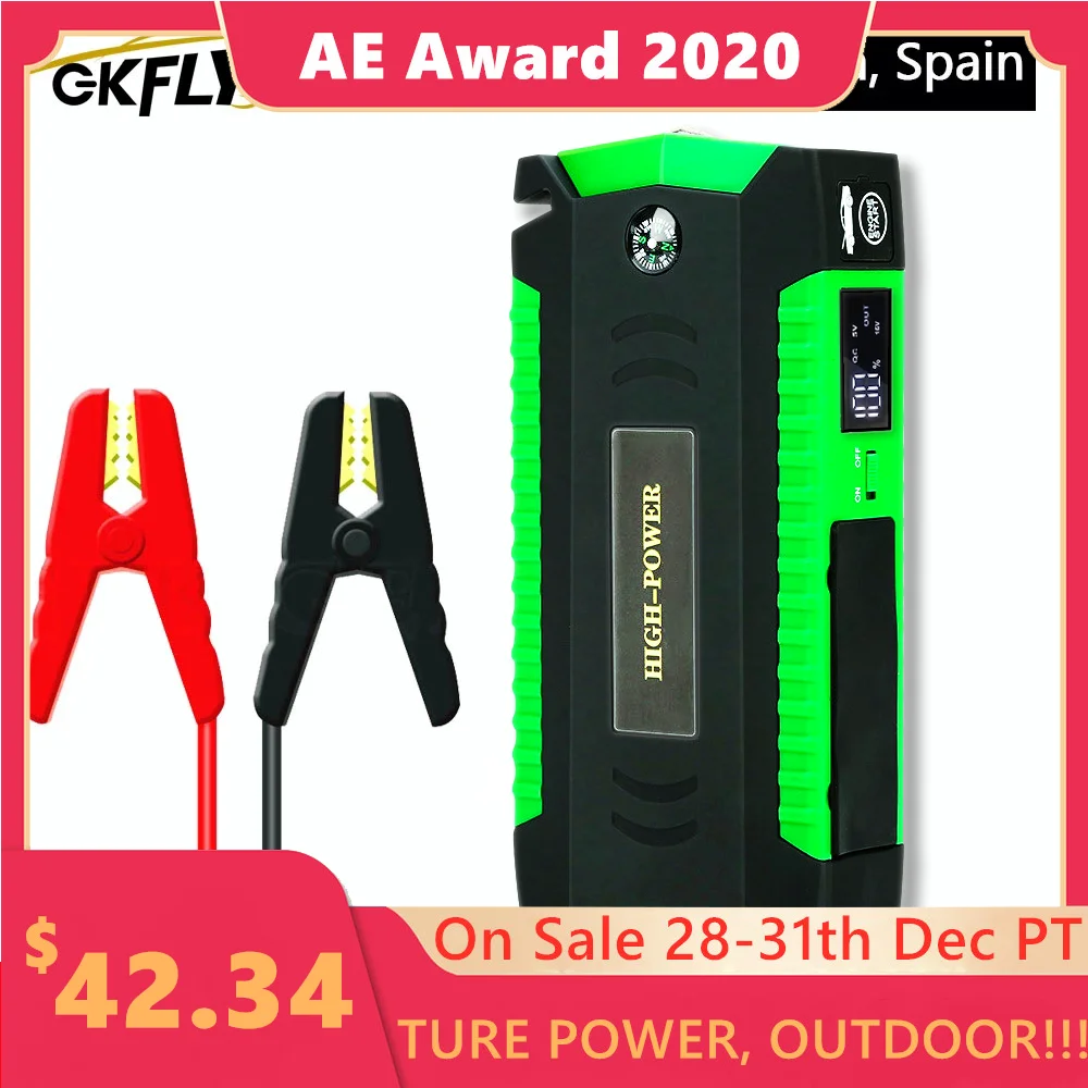 US $42.34 Gkfly Upgrade Car Jump Starter 12v Portable Power Bank Starting Device