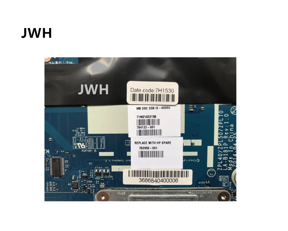 YPAY для hp ProBook 450 G2 материнская плата i3-4030U LA-B181P 782950-001 782950-501 782950-601 тестирование работы
