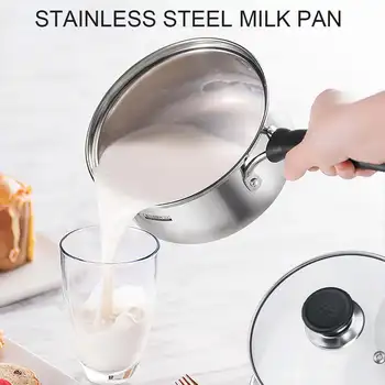 

18cm Stainless Steel Steam Pot Thickening Hots Milk Pan Noodles Home Kitchenware Mirror Polishing Kitchen Pots Portable Handle