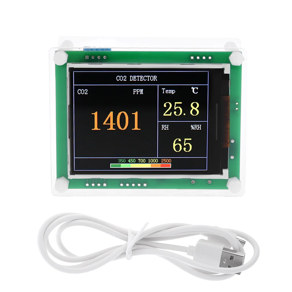 

Car Home Digital CO2 Meter Carbon Dioxide Detector Air Tester Monitor Indoor/Outdoor CO2 Temperature Humidity Gas Analyzer