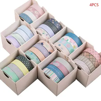 

Basic Color Series 4 Roll Boxed Washi Tape Set Colorful Cartoon Hand Account DIY Decorative Stickers Random 8 Paper Tape