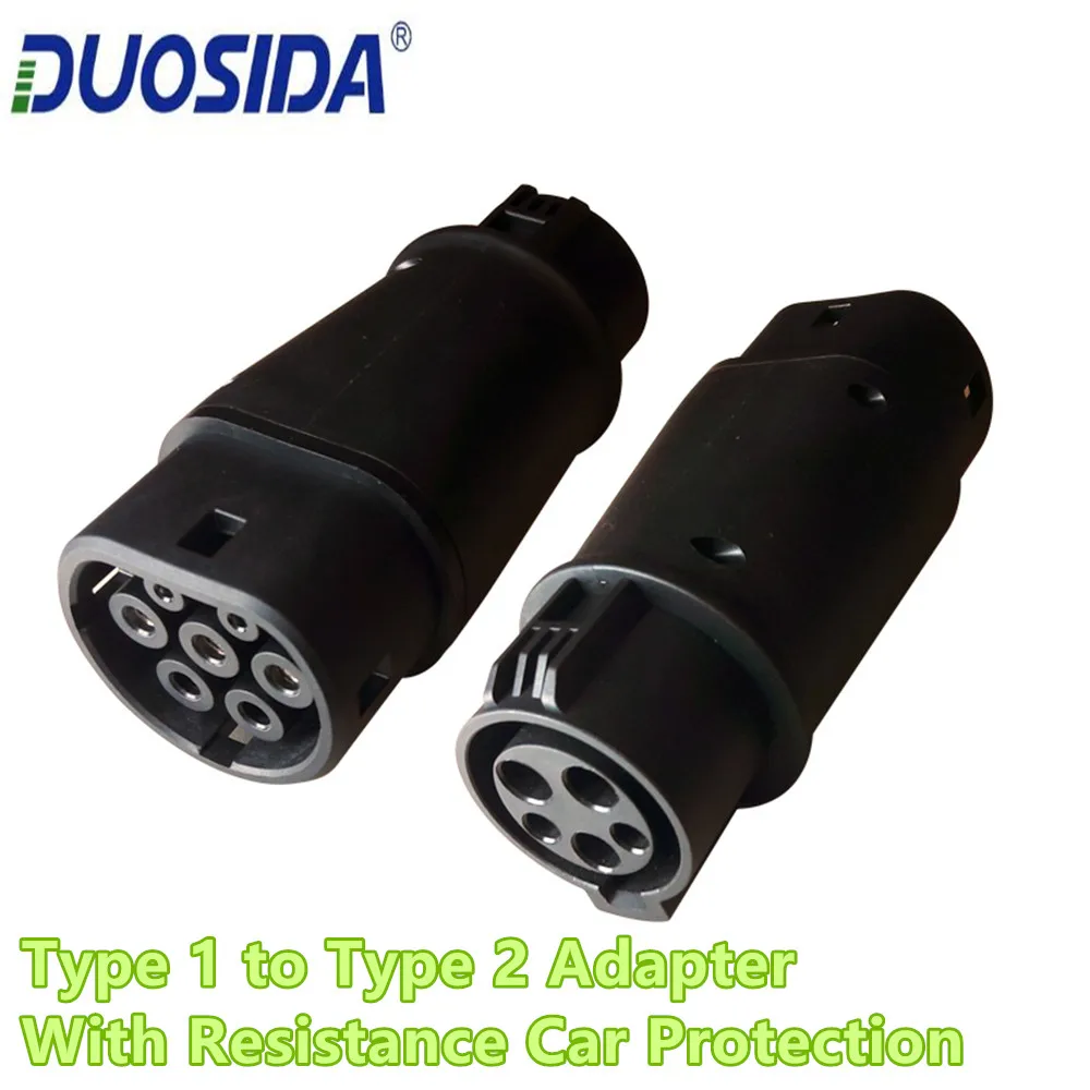 DUOSIDA EVSE адаптер 32Amp J1772 разъем EV зарядное устройство тип 1 к Type 2 электромобилей