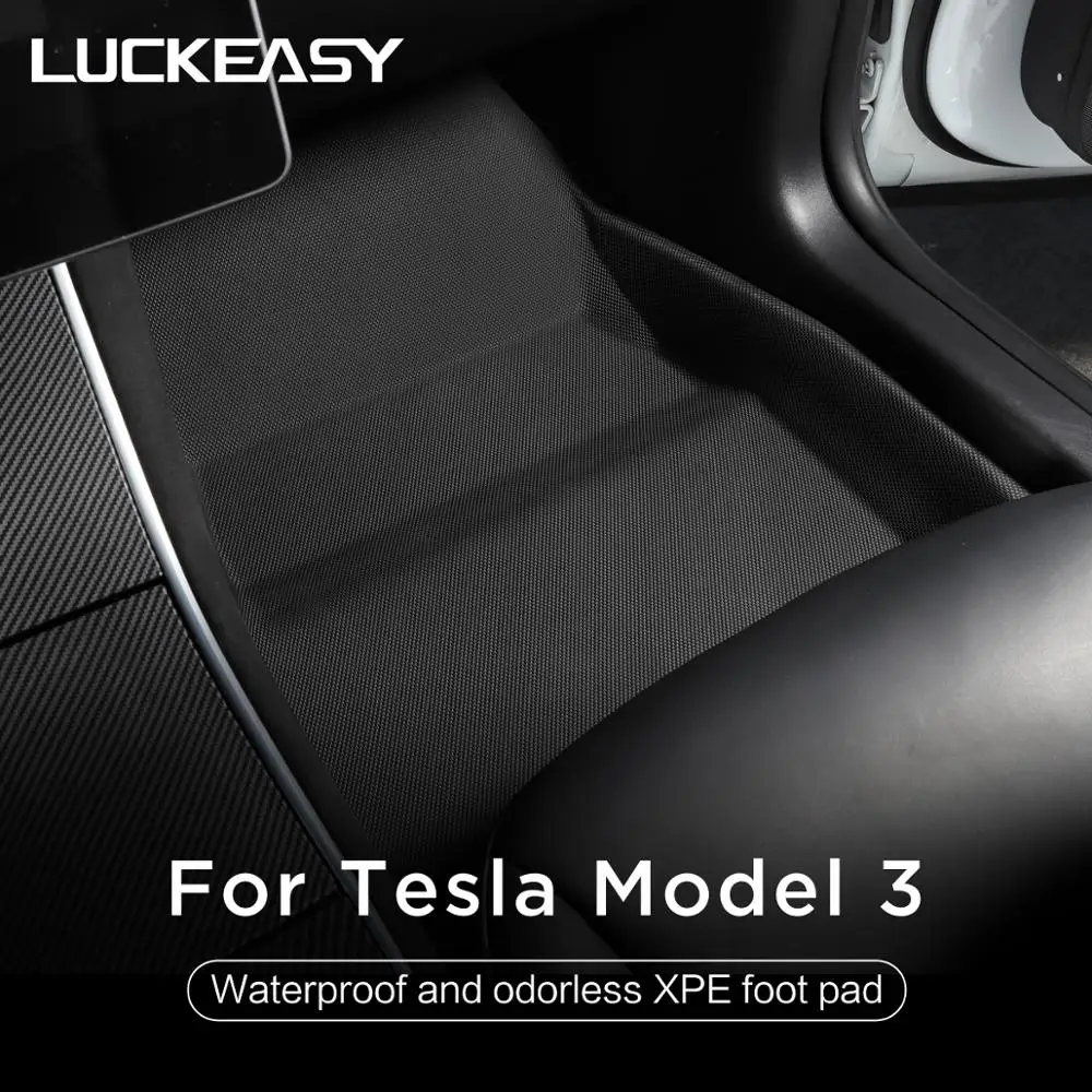 LUCKEASY Car All-Weather Floor mat For Tesla Model 3 2017-2020 TPE New design style Non-slip All-Weather Floor Mats 3pcs/set