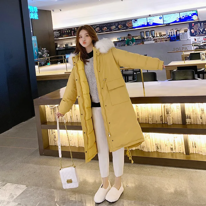 

Photo Shoot New Style Korean-style Thick Winter Coat Mid-length CHIC down Coat Cotton-padded Clothes Loose-Fit Overcoat Cotton-p