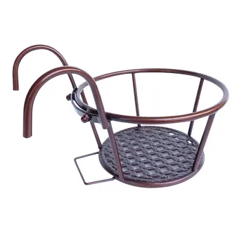 

Wrought iron durable garden porch basket balcony flower pot rack plant hanger