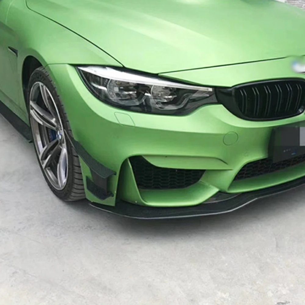 6pcs Carbon Fiber Car Styling Accessories Front Bumper Lip Fin Splitter  Spoiler Canard Sticker Fit for BMW F80 M3 For BMW F82 M4