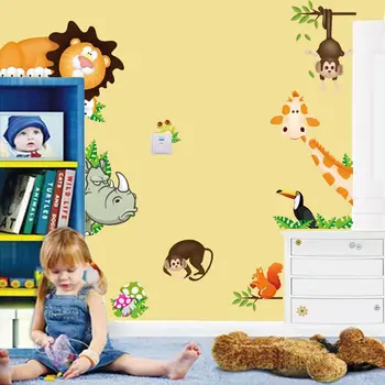 

New 2020 Jungle Wild Animal Mural Vinyl Wall Decals Sticker Kids Baby Nursery Decor UKina