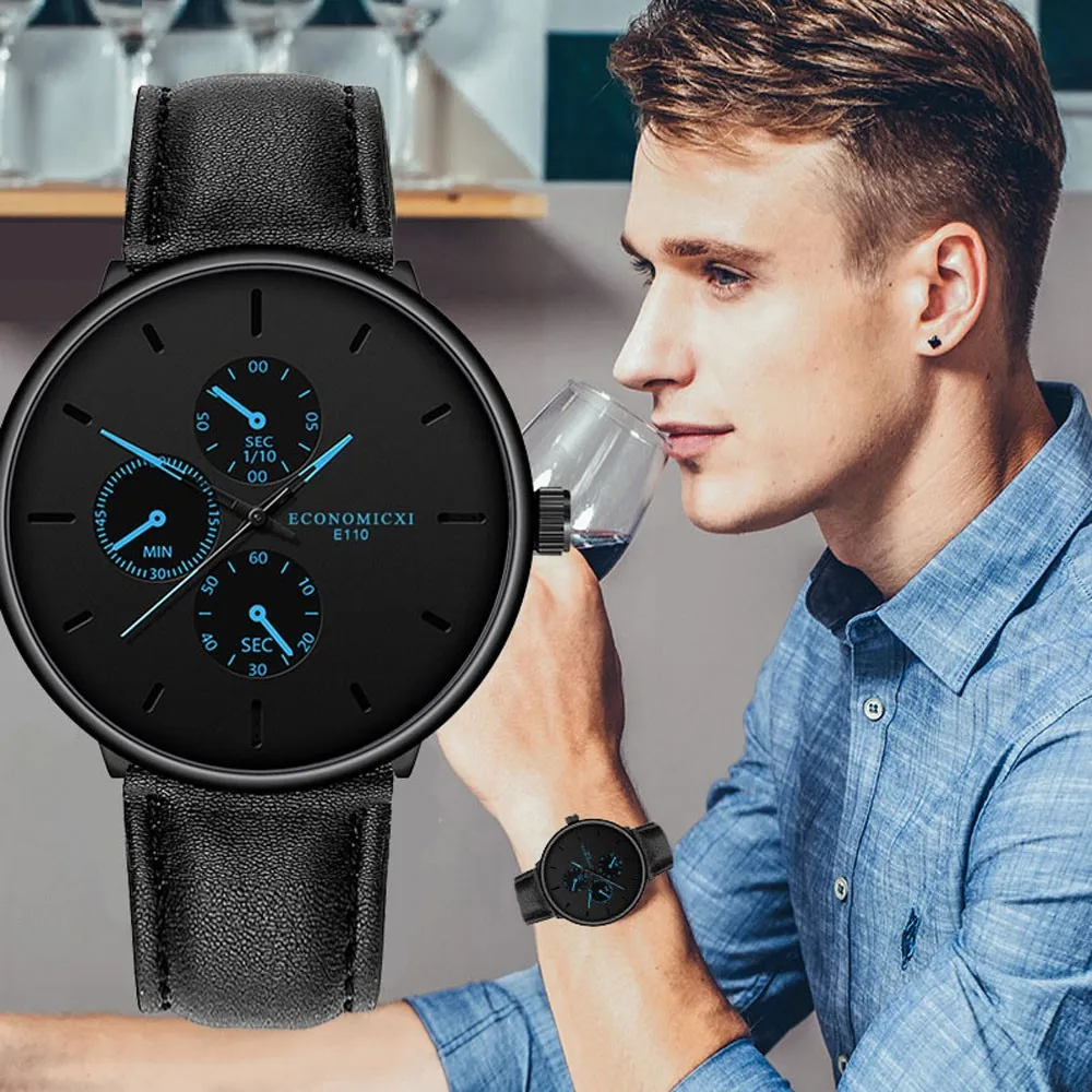 

2020 Luxury Male Watches Orologio Senior Brand Business Watch For Men Montre Casual Featured Three Eyes Wristwatch  