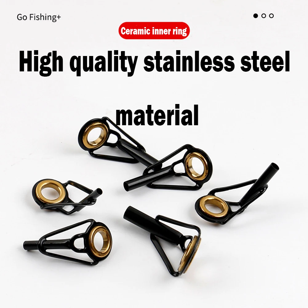 Fishing Rod Guide Repair Kit Stainless Steel Fishing Top Rod Guide Ring DIY 1.5mm/1.6mm/1.7mm/1.8mm Tackle Accessories