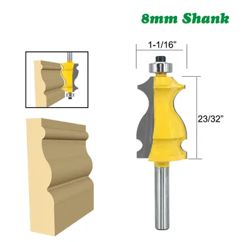 

8MM Shank Milling Cutter Fish Handrail Moulding Line Router Bit Woodworking For Woodwork Bit Face Mill Milling Tools MC02071