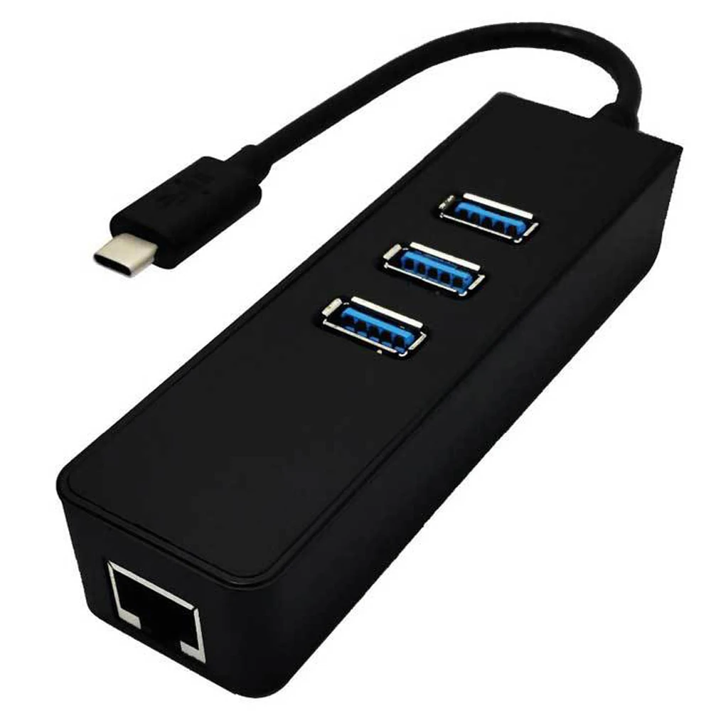 USB 3,1 C до 1 ГБ/сек. Gigabit Ethernet Проводная сетевая карта 3 порта USB 3,0 концентратор RJ45 кабель-адаптер для Macbook