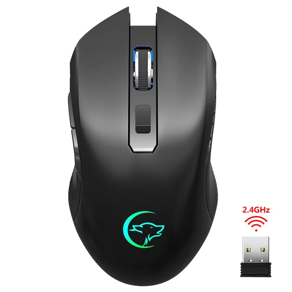2.4G USB Wireless 6 Buttons Mouse Colorful Lighting 3 Modes 2400DPI Adjustable Rechargeable Silent Gaming Mice for Home Office|Мыши| |