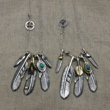

Starfield Takahashi Goro Handmade S925 Sterling Silver Retro Thai Silver Feather Eagle Claw Sweater Chain Men Women Necklace