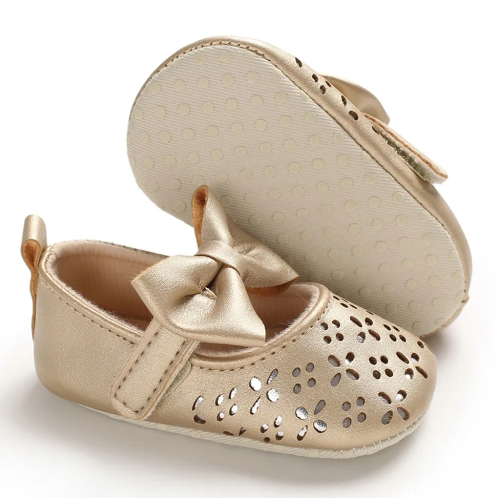 Baby girl bow princess shoes non-slip kids sneakers girls butterfly-knot sport shoes kids comfortable gold sandals girls 35A13 (3)