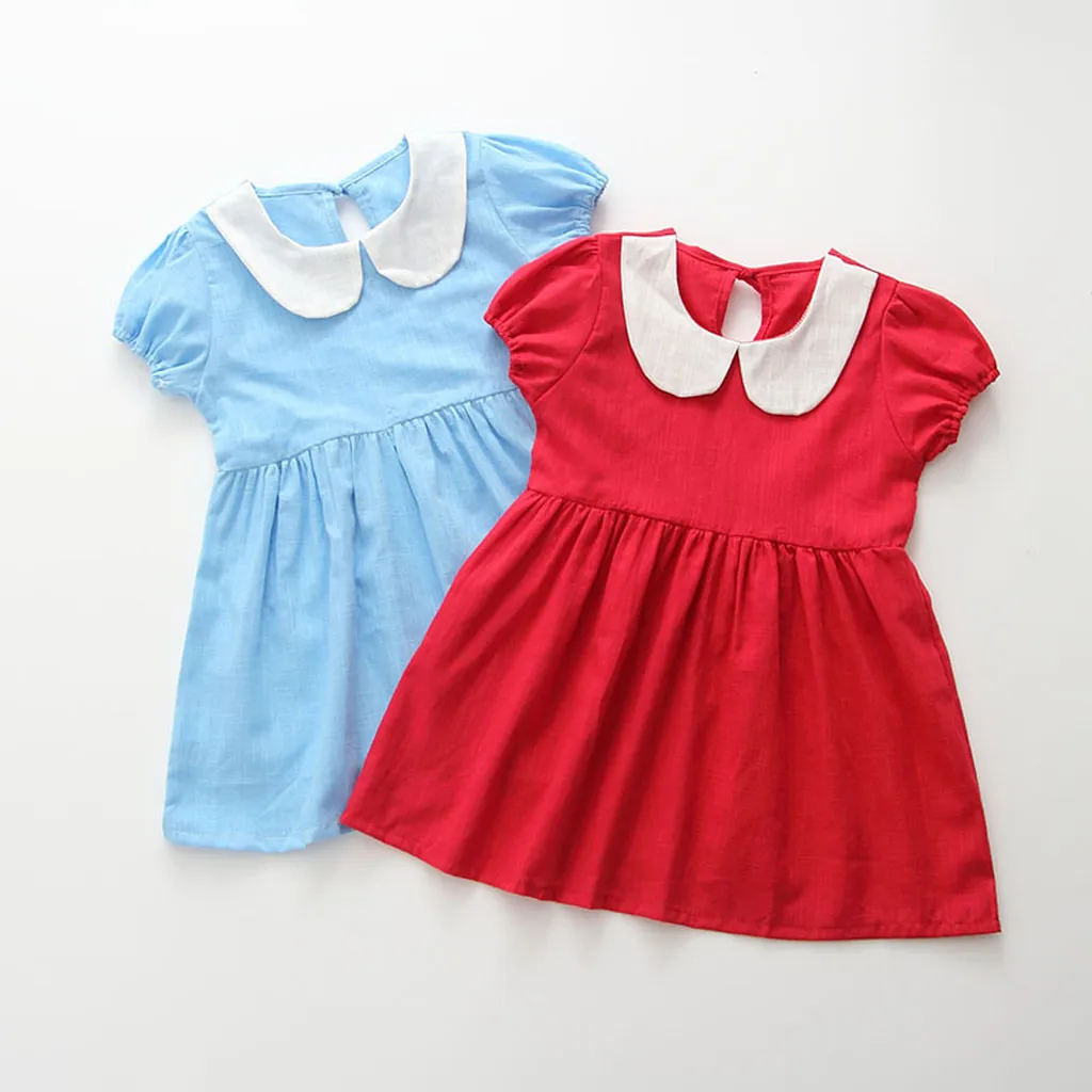 Koreanische kleid mädchen baby blase hülse krause puppe kragen kurze prinzessin kleid einfarbig wilde kleine frische платье для девочки 05 * Koreanische kleid mädchen baby blase hülse krause puppe kragen kurze prinzessin kleid einfarbig wilde kleine frische платье для девочки 05 *