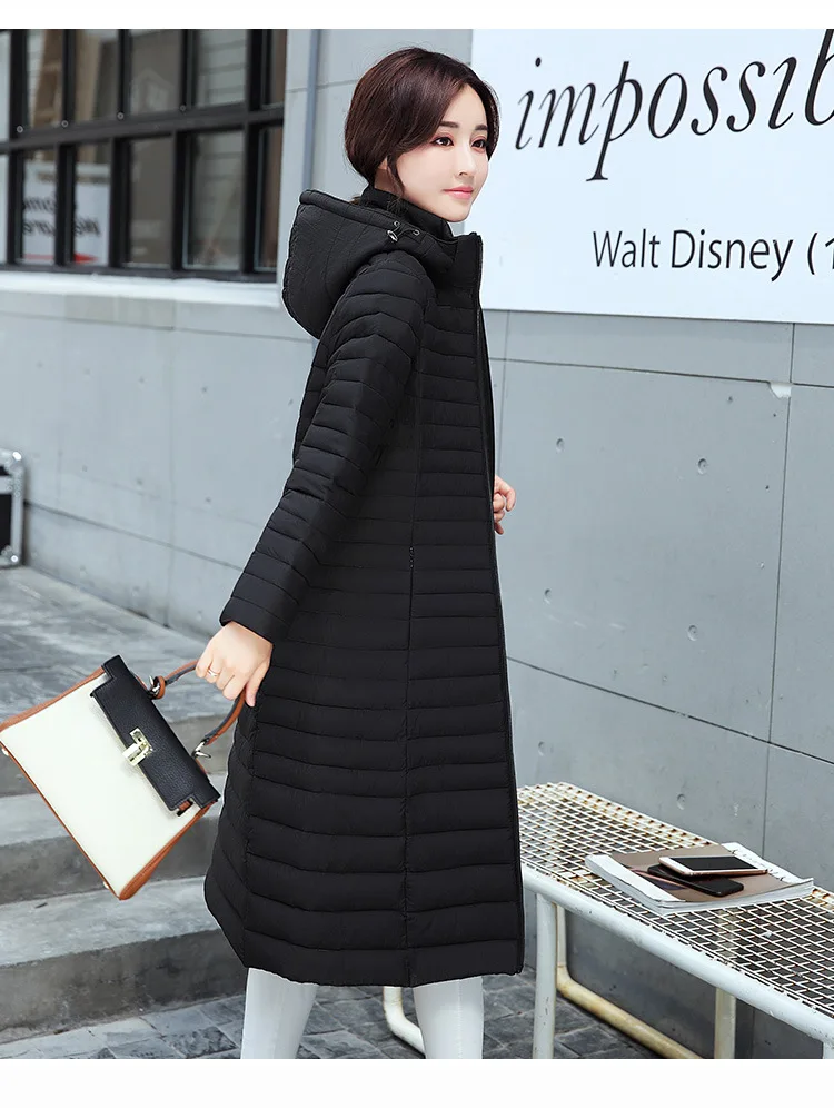Cotton-padded Clothes Women's Mid-length Cotton-padded Jacket Autumn And Winter New Style Korean-style Large Size Slim Fit