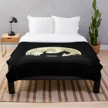 

Scottish Terrier Silhouette in Front of Moon Throw Blanket Soft Sherpa Blanket Bed Sheet Single Knee Blanket Office Nap Blanket