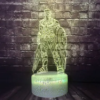 

The avengers Marvel Cartoon Captain America 3d Optical LED 7 Color Change Night Light For Boy Room Holiday Birthday Kid Toy Toy