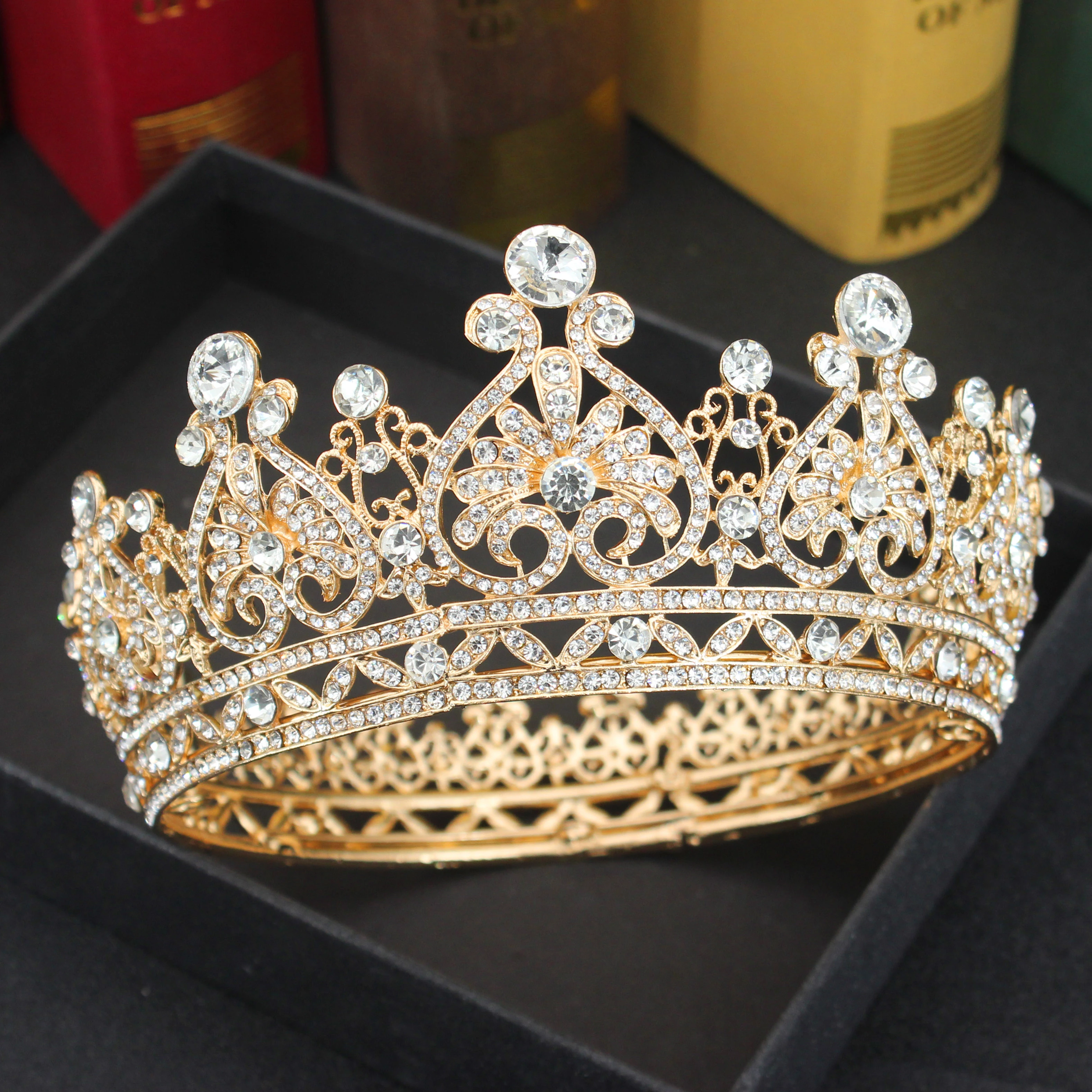 ヴィンテージバロック様式の女王王花嫁ティアラ女性のためかぶとウェディングブライダル結婚式のティアラと王冠髪の宝石アクセサリー ヘアジュエリー Aliexpress
