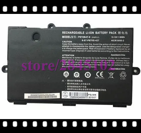 Ноутбук батарея для Clevo P870DM3 P870DM2 P8700S 15,12 V 89WH P870BAT-8 6-87-P870S-4271 6-87-P870S-4272