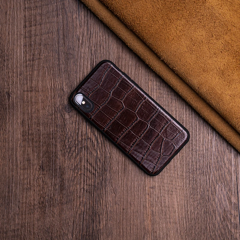 Cowhide Crocodile Belly Grain Phone Case For IPhone X XS Max XR For Apple 5 5S SE 6 6S 7 8 Plus Protect Phone Fitted Case