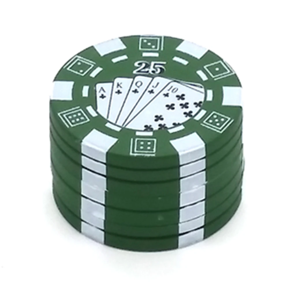 Newest 3 Layers Poker Chip Style Herb Herbal Tobacco Grinder Grinders Smoking Pipe Accessories gadget Red/Green/Black #BW