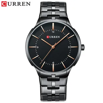 

CURREN Reloj Hombre 2019 Newest Mens Watches Fashion Watch Stainless Steel Band Waterproof Quartz Watch For Men Blue Clock