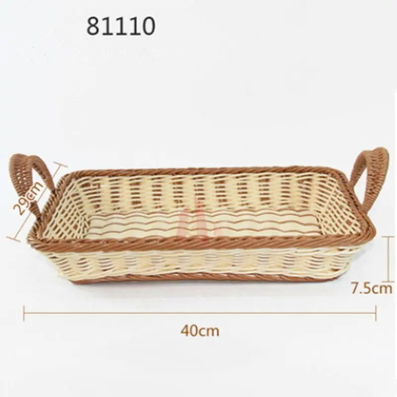 

Green plastic woven rattan bamboo fruit basket cake basket bread basket