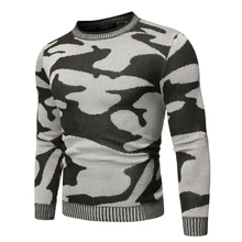 Aliexpress - Men Vintage Sweaters New Trade Big Camouflage Round Collar Pullover Sweater Collision Color Loose Bottom Sweater Clothes S-XL