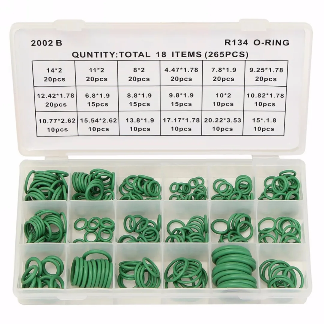DWZ R134a Valve Core Quick Remover Tool + 265Pcs A/C R12 Car O-Ring Assortment Kit