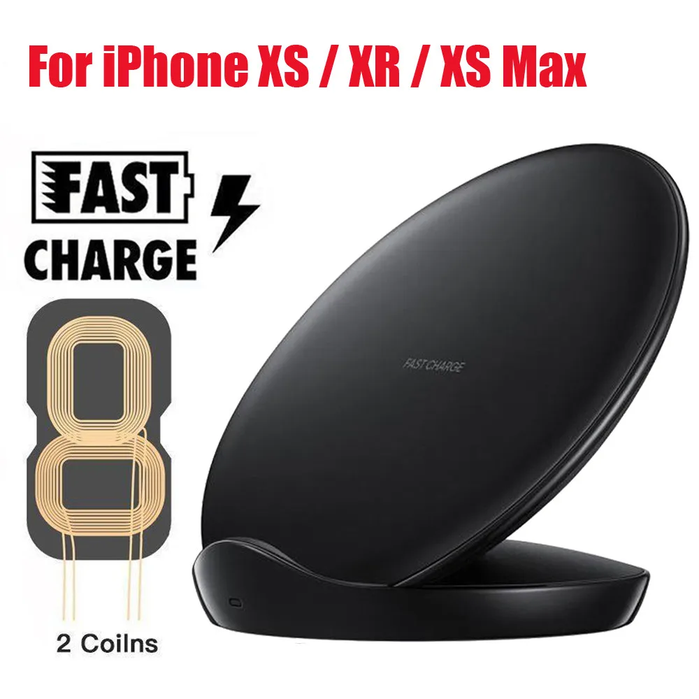 Беспроводная зарядка для iPhone XS / XR Max Samsung Galaxy S6 двойная катушка беспроводное