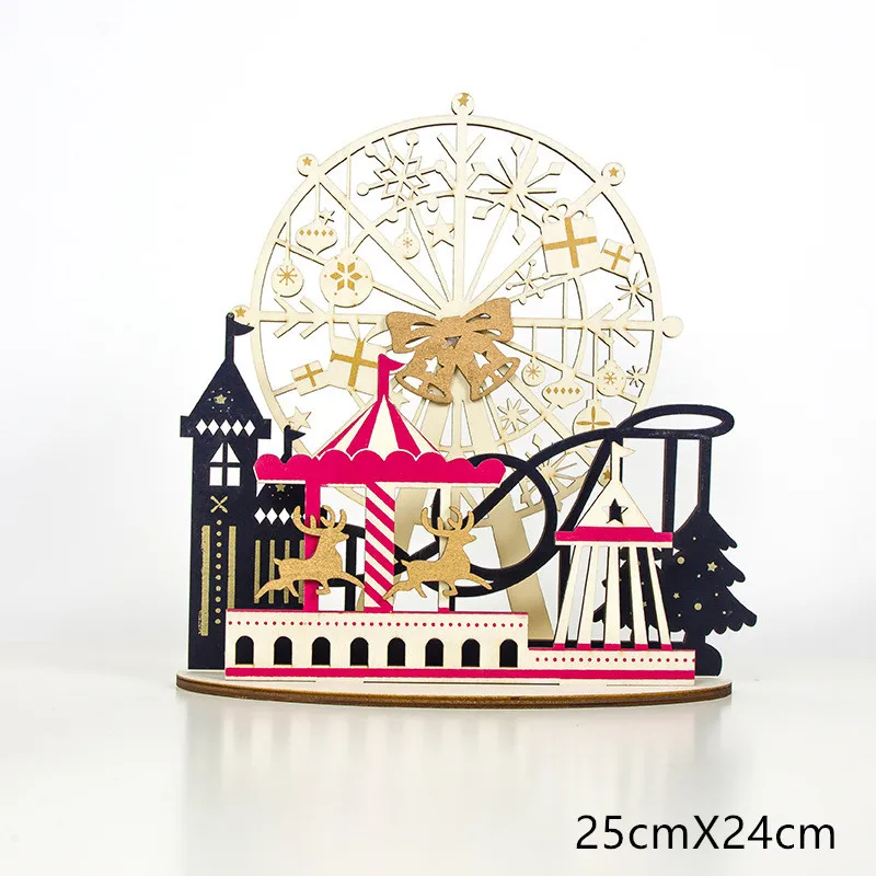 A-Ferris wheel Креативная новогодняя елка с орнаментом, новогодние подарки, рождественские украшения для дома, Navidad, сделай сам, декор Noel Natal - Цвет: A-Ferris wheel