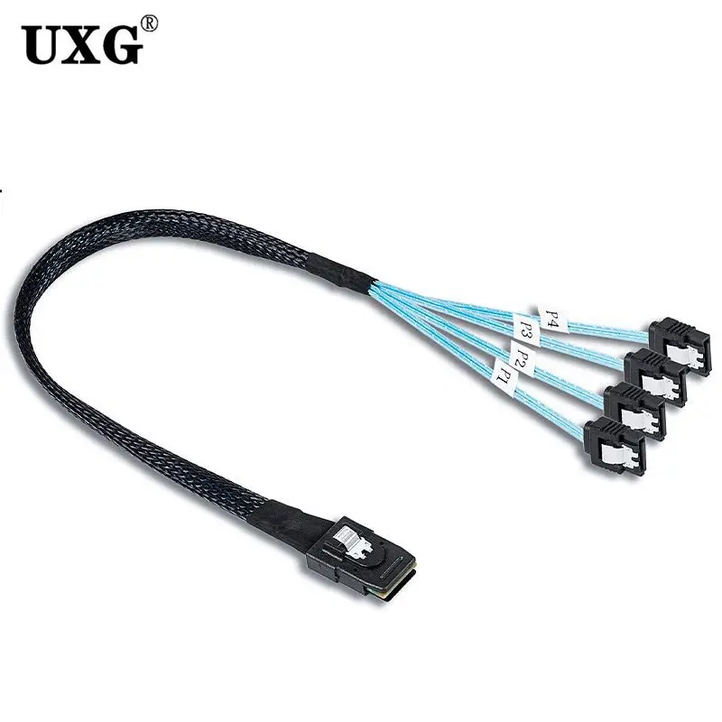 

1 шт. Кабель SAS SATA Mini-SAS SFF-8087 To 4 SATA кабель Mini SAS 4i SFF8087 36P к 4 SATA 7P кабель 12 Гбит/с 50 см 1 м данные жесткого диска