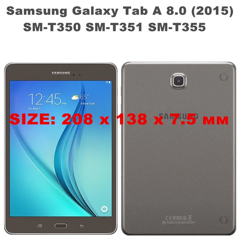6-в-1 Для samsung Galaxy Tab A 8,0 SM-T350 SM-T355_ смарт-чехол на магните чехол+ Bluetooth клавиатура+ сумка+ стилус+ Защитная пленка на экран+ влажные салфетки