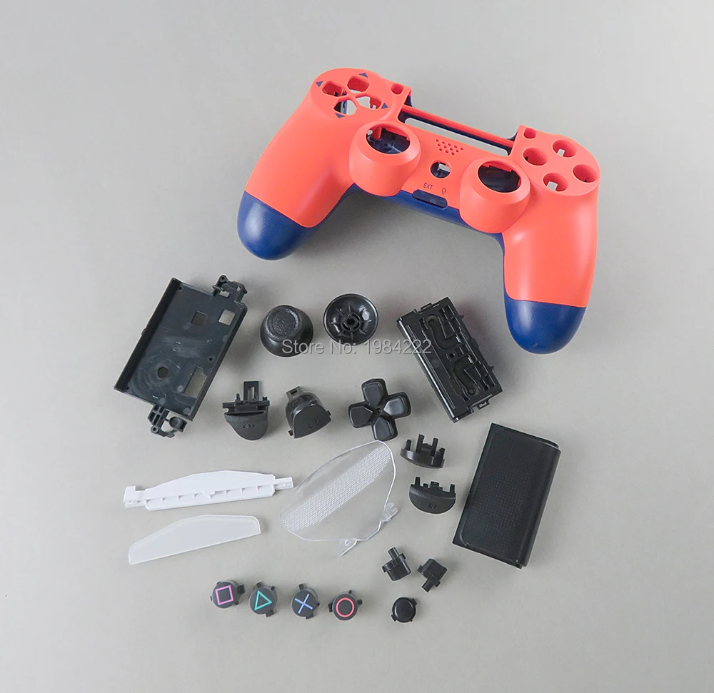 Для playstation 4 PS4 Pro 4,0 корпус контроллера гладкий Чехол Замена Полный корпус и кнопки для jds 040 JDM 040 DualShock 4 - Цвет: Серебристый