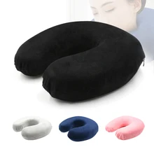 Almohada de espuma de memoria almohadas en forma de U para cuello de avión soporte de cuello accesorios de viaje 4 colores almohadas cómodas para dormir en casa