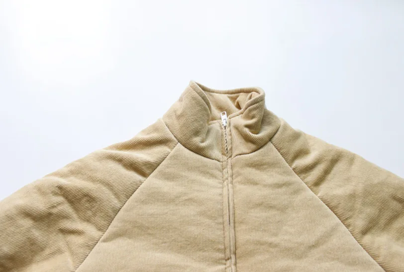 Children Winter Style Cotton-padded Clothes han ban Retro Even Pocket Corduroy Pullover plus Cotton Coat Half-Open Zipper Pullov