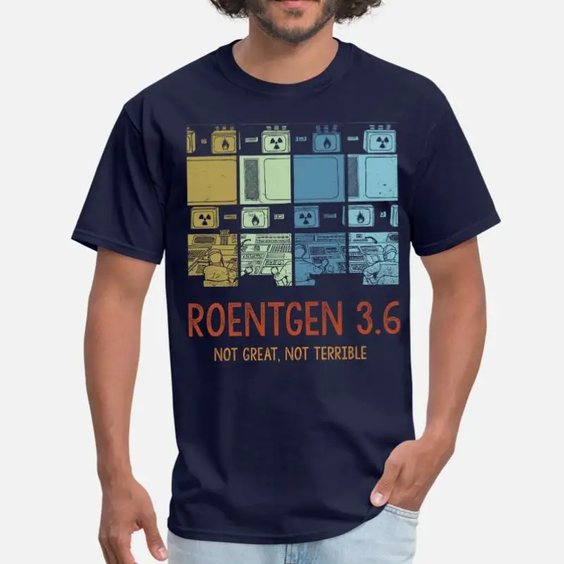 Дизайнерские Roentgen 3,6 не большие не страшные Memes Facts мужские футболки с круглым вырезом натуральные мужские футболки с коротким рукавом - Цвет: Men-Navy Blue