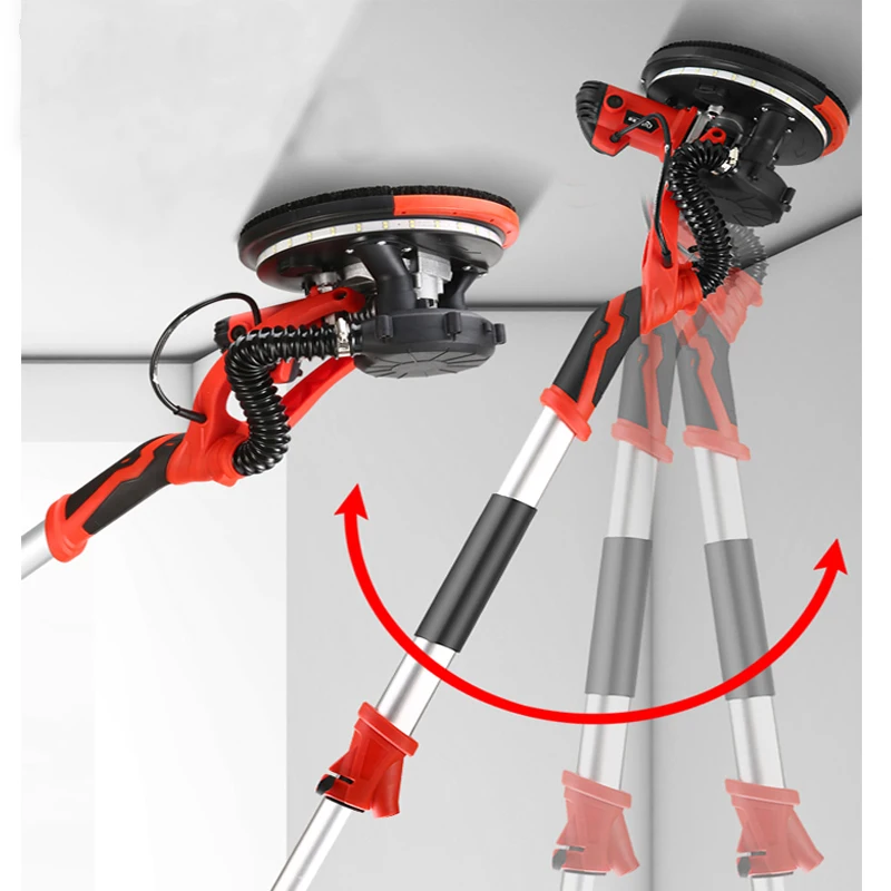 Foldable Adjust Speed Drywall Sander 750W 110V-230V Wall Polishing Grinding Double Led Light Wall Putty Polisher Machine