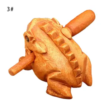 

Solid Wood Hand-Carved Lucky Frog Wooden Audible Home Office Decoration Frog Mango Wood Hand Made Ornaments