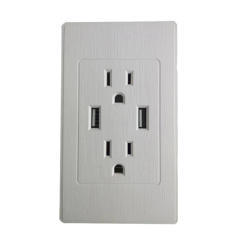 

15A Ul American Dual Usb Wall Socket American Standard Power Outlet Us 2.4A Usb Socket Panel Us Plug